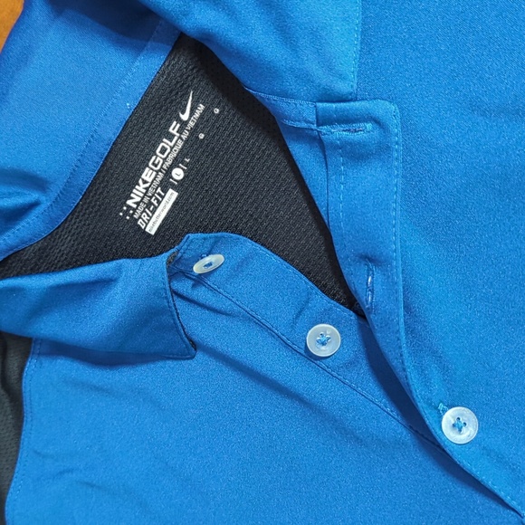 Nike Golf Polo Men's Large Blue and Black Like New - Picture 5 of 9